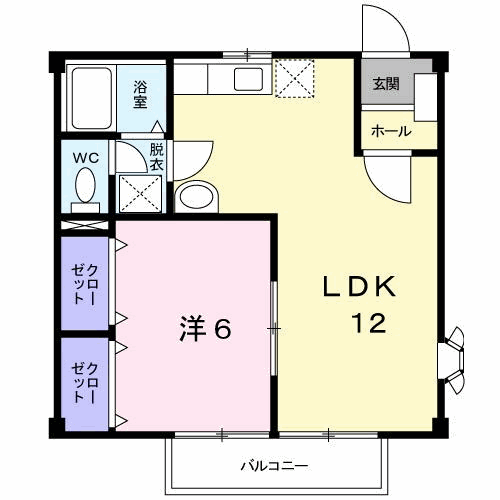 サンクチュアリ中村A(1LDK/2階)の間取り写真