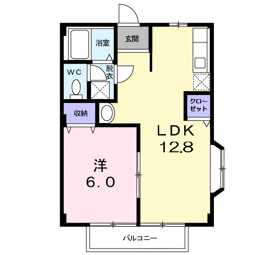 マウンテンハイツ(1LDK/2階)の間取り写真