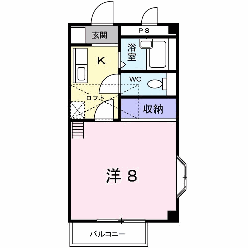 サンシャインハイツ(1K/2階)の間取り写真
