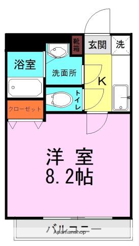 MビルⅡ(1K/6階)の間取り写真