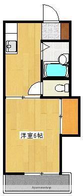 クロノス28熊大東(1K/2階)の間取り写真