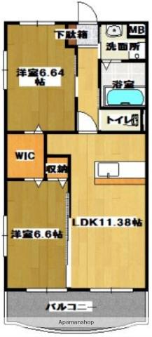 サンシャイン帯山(2LDK/1階)の間取り写真