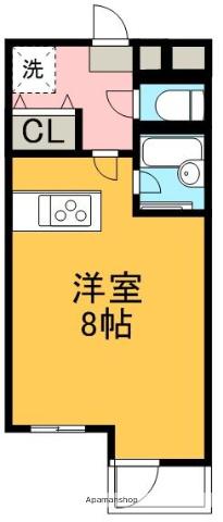 エル新大江(ワンルーム/1階)の間取り写真