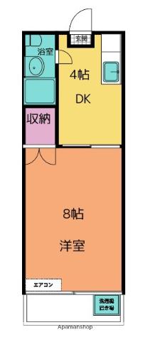 フォーレスト室園(1DK/3階)の間取り写真