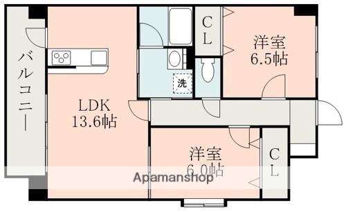 グラーヴェ水前寺(2LDK/9階)の間取り写真