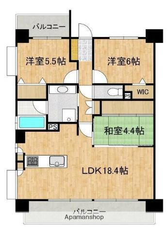 レクシア長嶺南グラシオ(3LDK/5階)の間取り写真
