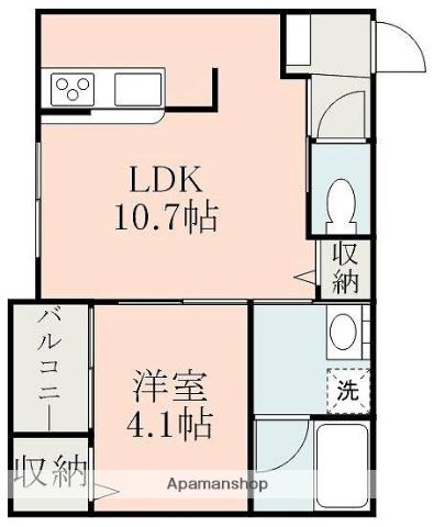 LUZ光の森(1LDK/2階)の間取り写真