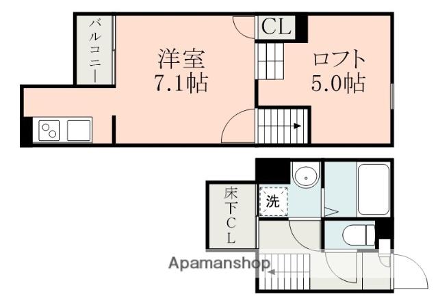 ADC帯山マイン(ワンルーム/1階)の間取り写真