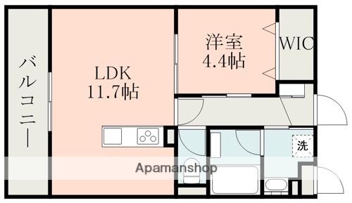 ラ・シック黒髪(1LDK/4階)の間取り写真