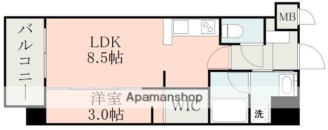 ラ・シック水前寺(1LDK/3階)の間取り写真