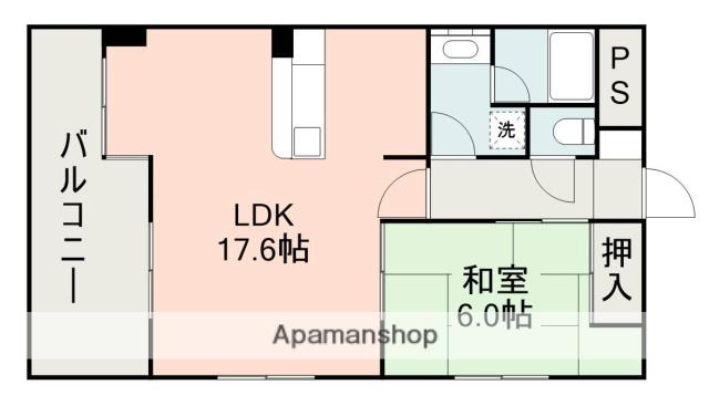 コマキビル(1LDK/3階)の間取り写真
