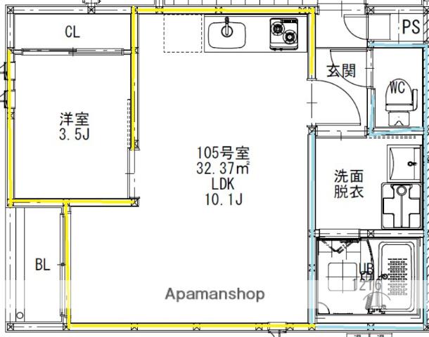 GRANDTIC F.C.R(1LDK/1階)の間取り写真