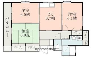 新屋敷添島ビル(3DK/5階)の間取り写真