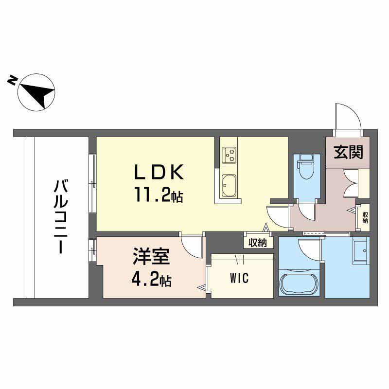 PARADISO本荘(1LDK/3階)の間取り写真
