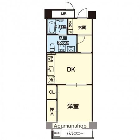 フレール上林(1DK/6階)の間取り写真