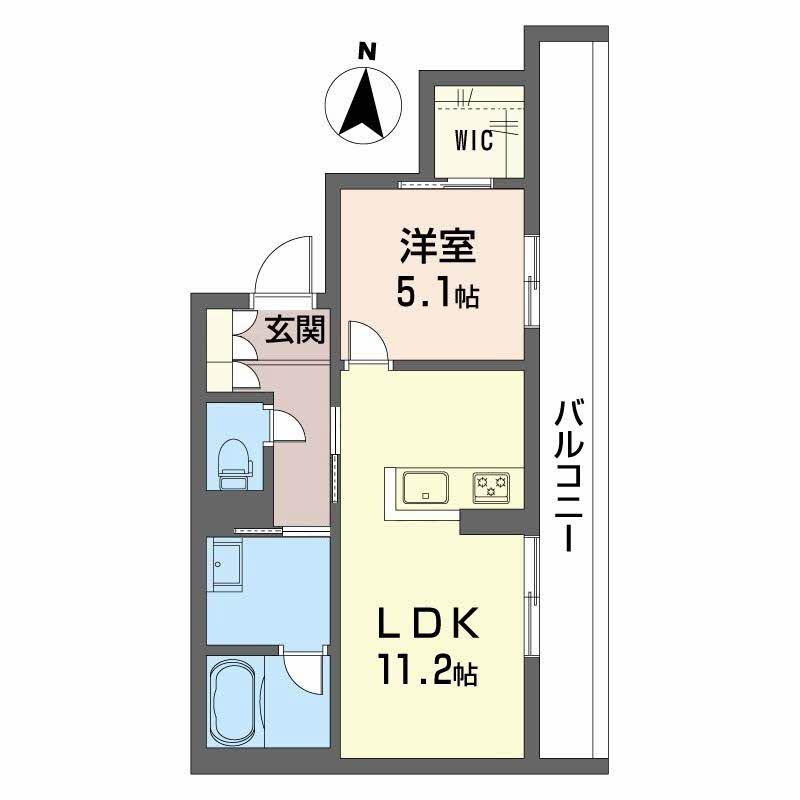 ムライチ・新大江ステージ(1LDK/2階)の間取り写真