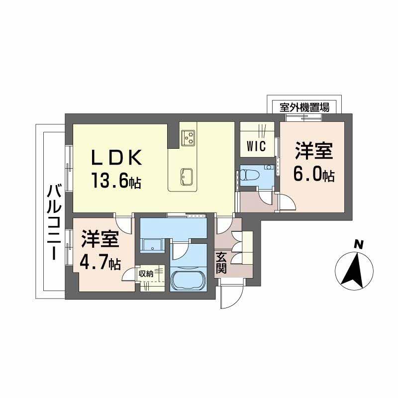 メゾンリーベル(2LDK/3階)の間取り写真