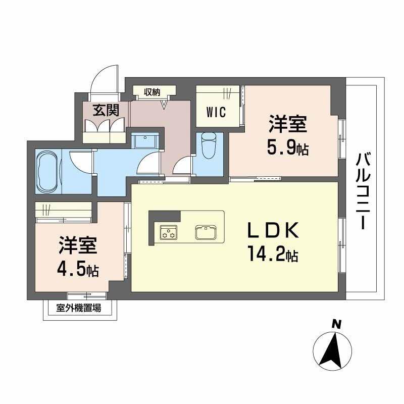 MAISON DE ASHLEY(2LDK/3階)の間取り写真