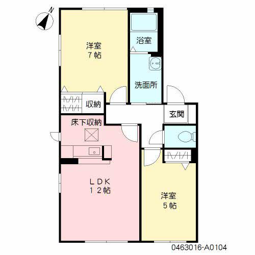 サンクレール(2LDK/1階)の間取り写真