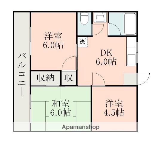 クラシックガーデン三の丸(3DK/2階)の間取り写真