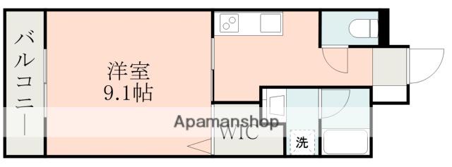 LIFE帯山Ⅵ(1K/1階)の間取り写真
