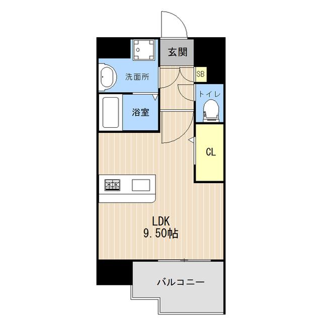 LIBTH九品寺Ⅲ(ワンルーム/2階)の間取り写真