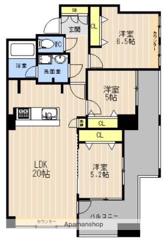 I.PROUD神水(3LDK/5階)の間取り写真