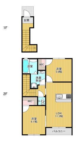 M S GARDEN(2LDK/2階)の間取り写真
