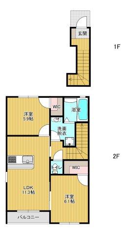 M S GARDEN(2LDK/2階)の間取り写真