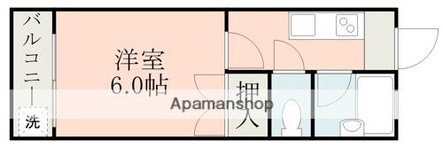 レジデンス渡鹿 A棟(1K/2階)の間取り写真