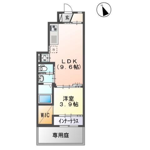 黒髪6丁目アパート(1LDK/1階)の間取り写真