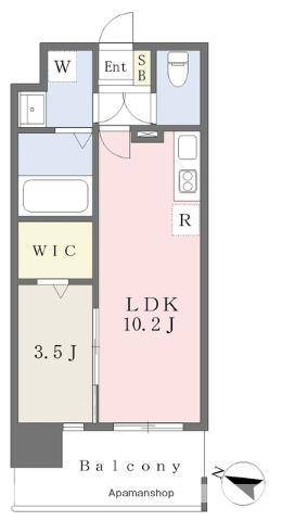 保田窪1丁目マンション(1LDK/6階)の間取り写真