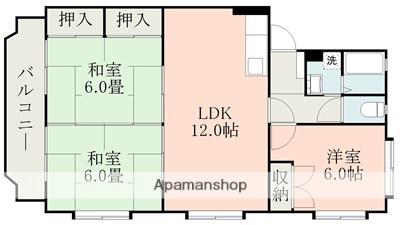 アグレアブル龍田(3LDK/2階)の間取り写真