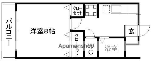 シャルム・カーサ渡鹿(1K/1階)の間取り写真