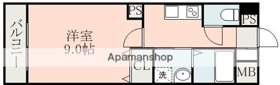 エテルナ水前寺(1K/3階)の間取り写真