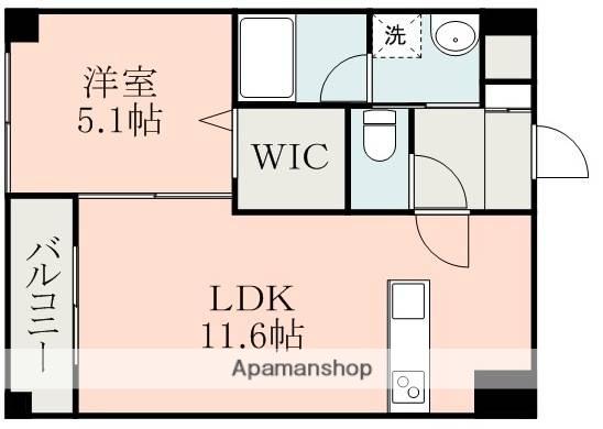 クオリア水前寺公園(1LDK/8階)の間取り写真