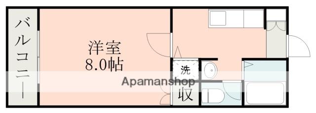 ベック12番館(1K/1階)の間取り写真