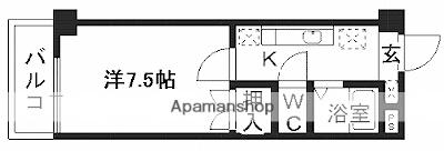 マーカス九品寺(1K/2階)の間取り写真