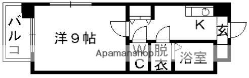 MH南熊本(1K/3階)の間取り写真
