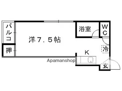 ハイムセラ九品寺(ワンルーム/4階)の間取り写真