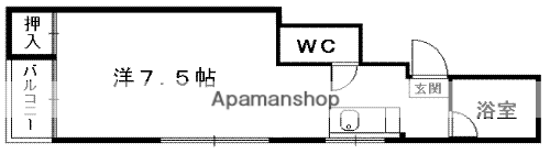 ハイムセラ九品寺(ワンルーム/4階)の間取り写真