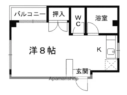 ハイムセラ九品寺(ワンルーム/4階)の間取り写真
