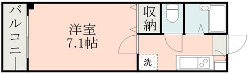 マーカス子飼(1K/2階)の間取り写真