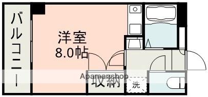 アルセコート(ワンルーム/2階)の間取り写真