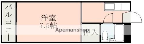 麻生嶋第1ハイツ(1K/4階)の間取り写真