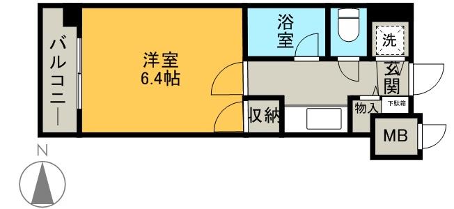 ダイアパレス水前寺第3(1K/5階)の間取り写真