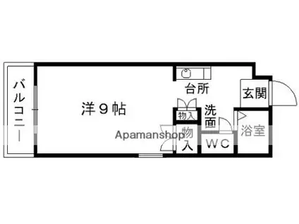 コスモ第2ビル(ワンルーム/1階)の間取り写真