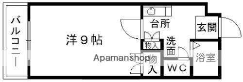 コスモ第2ビル(1K/2階)の間取り写真