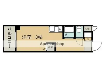 シティーガーデン水前寺(ワンルーム/3階)の間取り写真