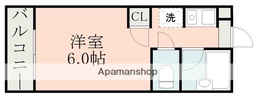 キャッスルマンション(ワンルーム/4階)の間取り写真